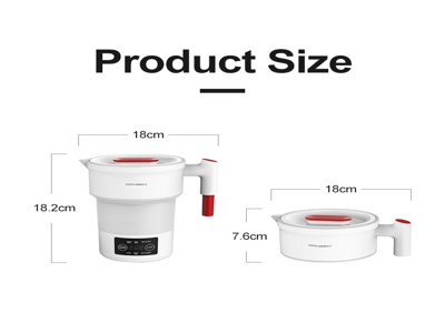 Ranbem 1026i Portable Electric Foldable Travel Heater Multifunctional Folding Kettle With Hot Water Silicone Jug Household Use